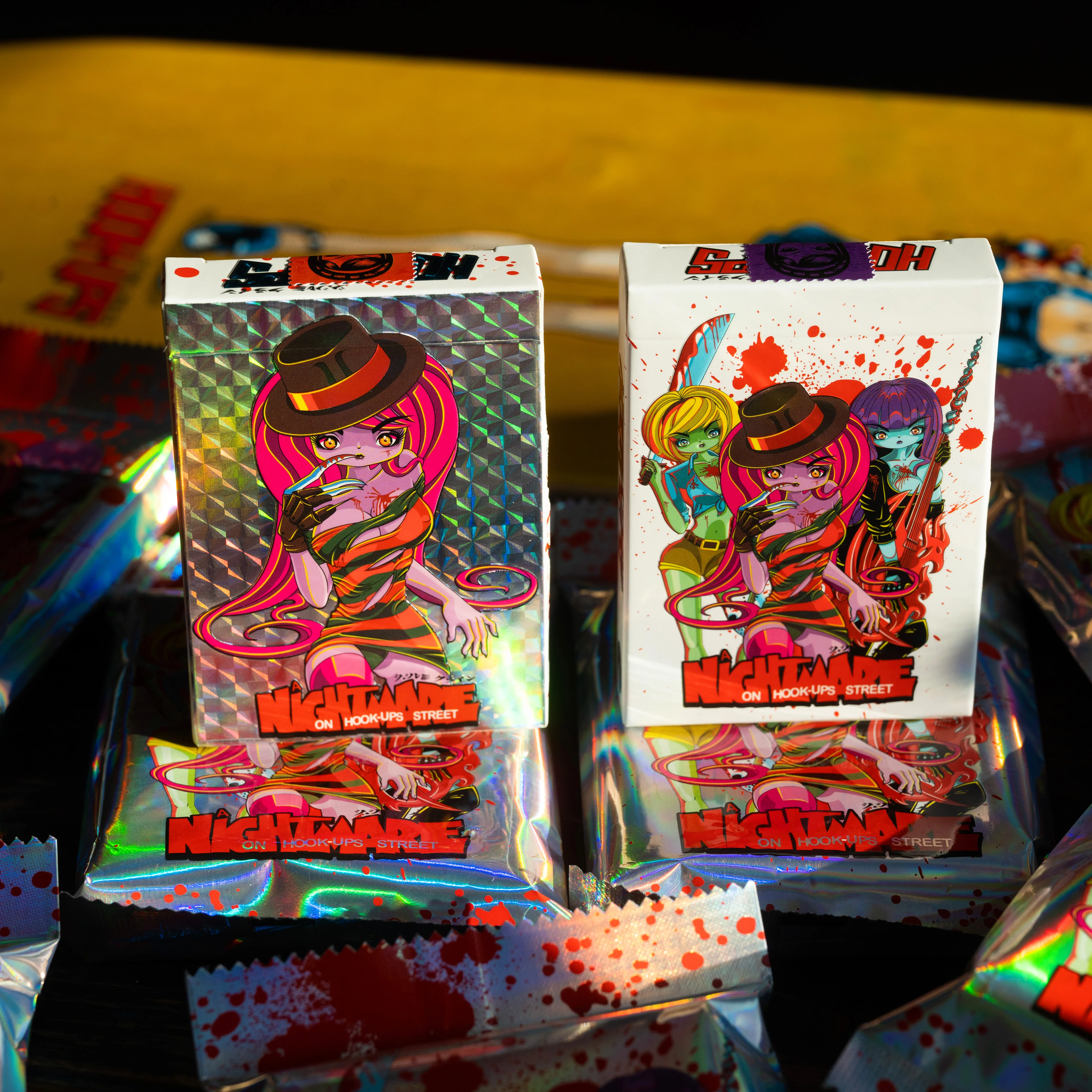 SIGNED WITH BLOOD SPLATTER TRICK OR TREAT PLAYING CARDS *BLIND PACKS* - Image 14