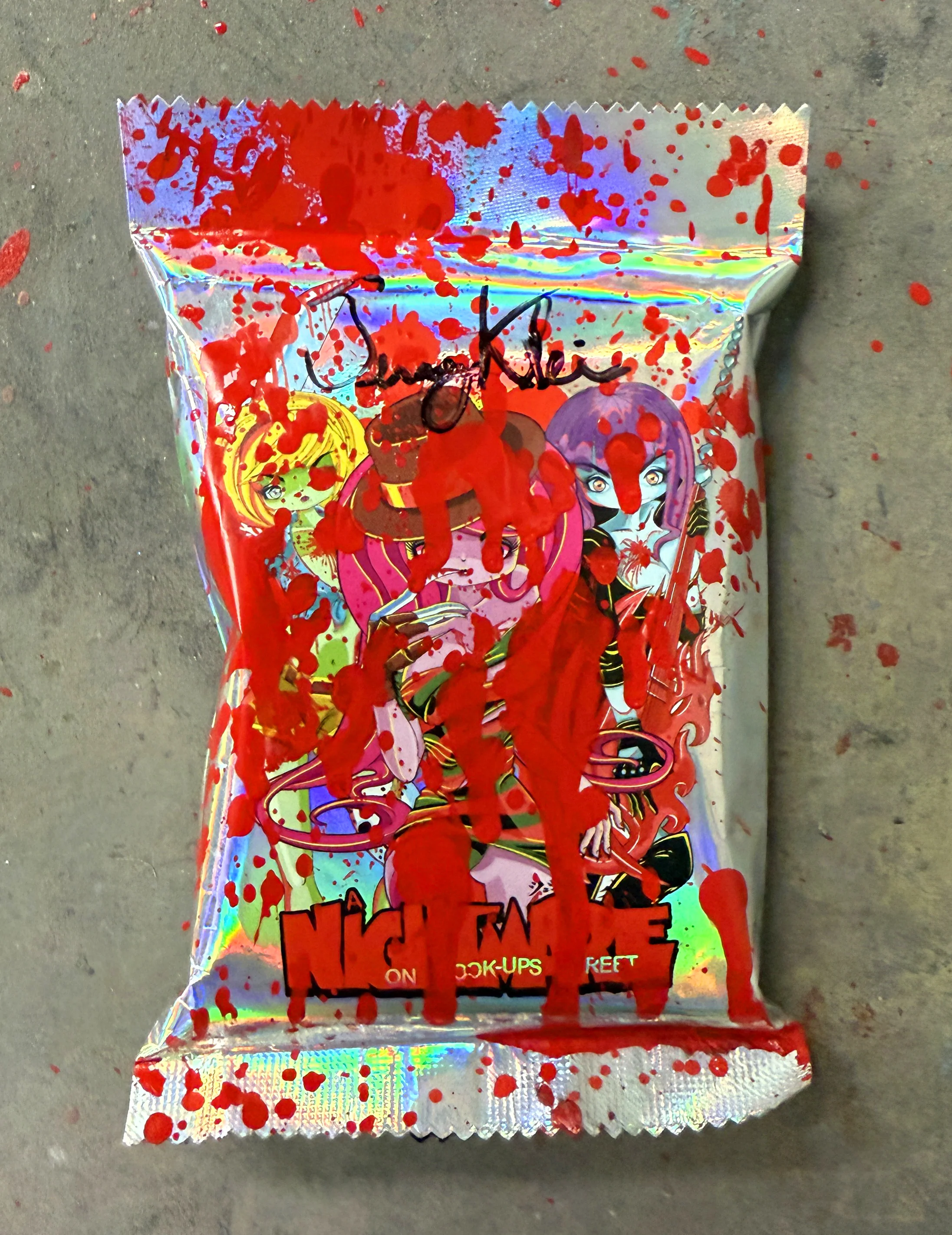 SIGNED WITH BLOOD SPLATTER TRICK OR TREAT PLAYING CARDS *BLIND PACKS* - Image 3