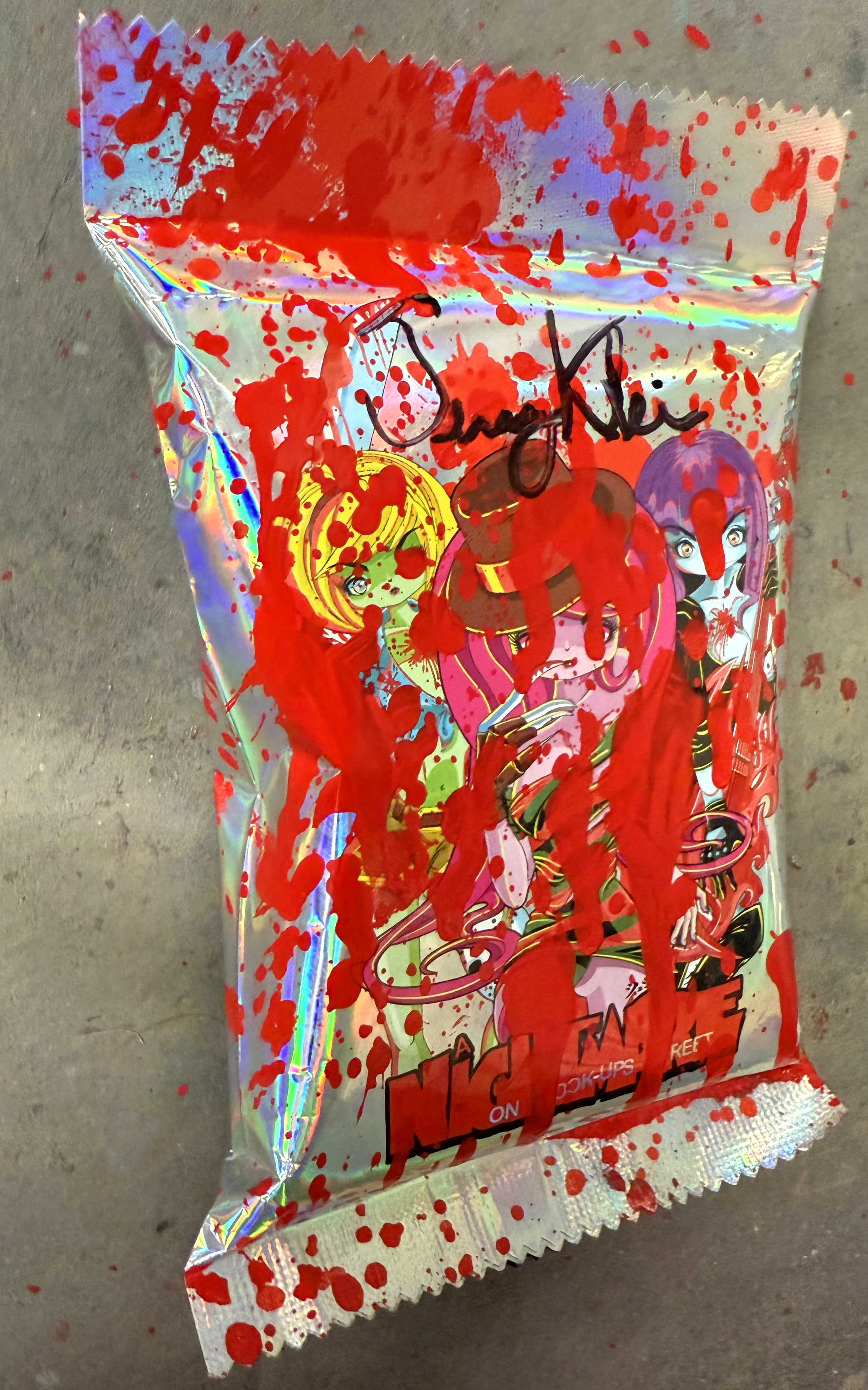 SIGNED WITH BLOOD SPLATTER TRICK OR TREAT PLAYING CARDS *BLIND PACKS* - Image 4