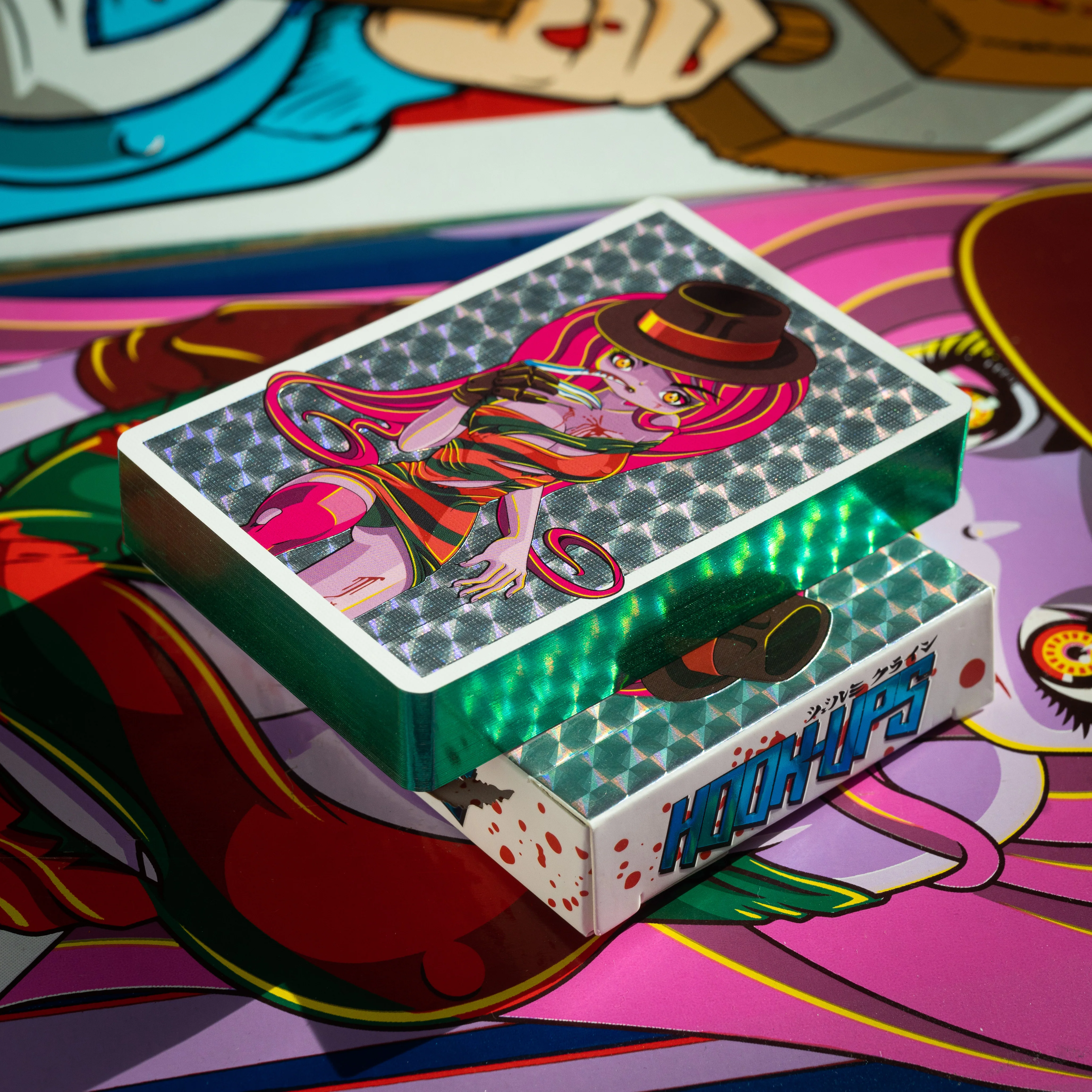 SIGNED WITH BLOOD SPLATTER TRICK OR TREAT PLAYING CARDS *BLIND PACKS* - Image 7
